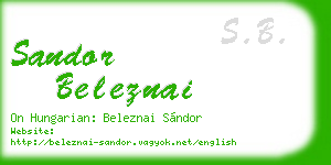 sandor beleznai business card
